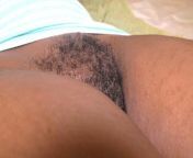 Black hairy pussy fucked and filled by a big white cock and a sticky semen from african black hairy