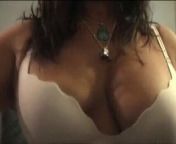 brunette woman flexing big tits from amateur woman flasing big b