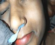 Cum in side nose and mouth 👄 from desi cum in side mouth