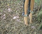 Outdoors torture from teen puplic slave