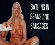 Bathing in baked beans and sausages nude milf pawg michellexm from mr bean dinosaur