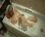 XH Auntie Hillary Always Plays In The Bath ! from bathing aunty with