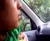 Aunty Sucking cock in car & huge boobs pressed from bollywood boobs pressed
