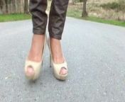 Walking with Aldo high heel shoes in slow motion! from aldo englishlads