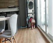 Stepmom with big tits was fucked while she was stuck in the washer from reall fanny