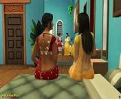 Hindi Version - Lesbian aunty Manju strap-on fuck Lakshmi - Wickedwhims from marimayam manju sunichen hot