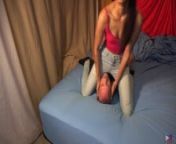 Denim facesitting leads to pussy licking orgasm from www desi yang gril rip