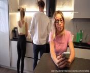 Stepmom Drinking Tea While We Having Passionate Sex Behind Her. 4K from tea