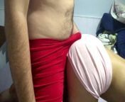 Dry humping assjob cum in pants through his boxers from monalisa camel toe in bikini frodian house