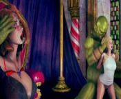 beautiful girls enjoy to gangbang with the huge monsters. from giantess eqg 3d