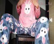 Schoolgirl In Pajamas Teases and Masturbates Pussy from mak sensonita