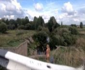 Naked girl on the bridge from nudism costinesti