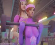Brigitte and Sombra Lesbian Workout from syombua