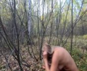 Nude Picking mushrooms in the forest from nudism detia