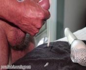 I cum super fast trying a Magic Wand sleeve Solo male toy orgasm from vibrator cock cum