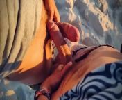 Frotting cocks with huge cums in a paradise beach at sunset from indian gay cocks frottage
