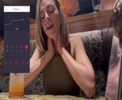 Cumming hard in public restaurant with Lush remote controlled vibrator from odense