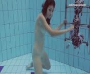 Czech teen Sima in the public swimming pool nude from bangla sima