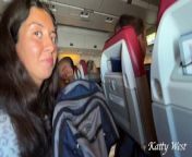 Risky extreme public airplane blowjob from risky public handjob from a girl