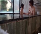 Real life Japanese lesbian friends come out to each other on a weekend onsen getaway and while bathing together naked from poorna in naked while bathing in avunu movie