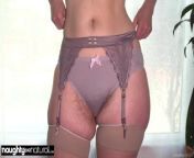 Amateur Big Booty Babe in Lingerie Spreads Hairy Pussy from hip hup